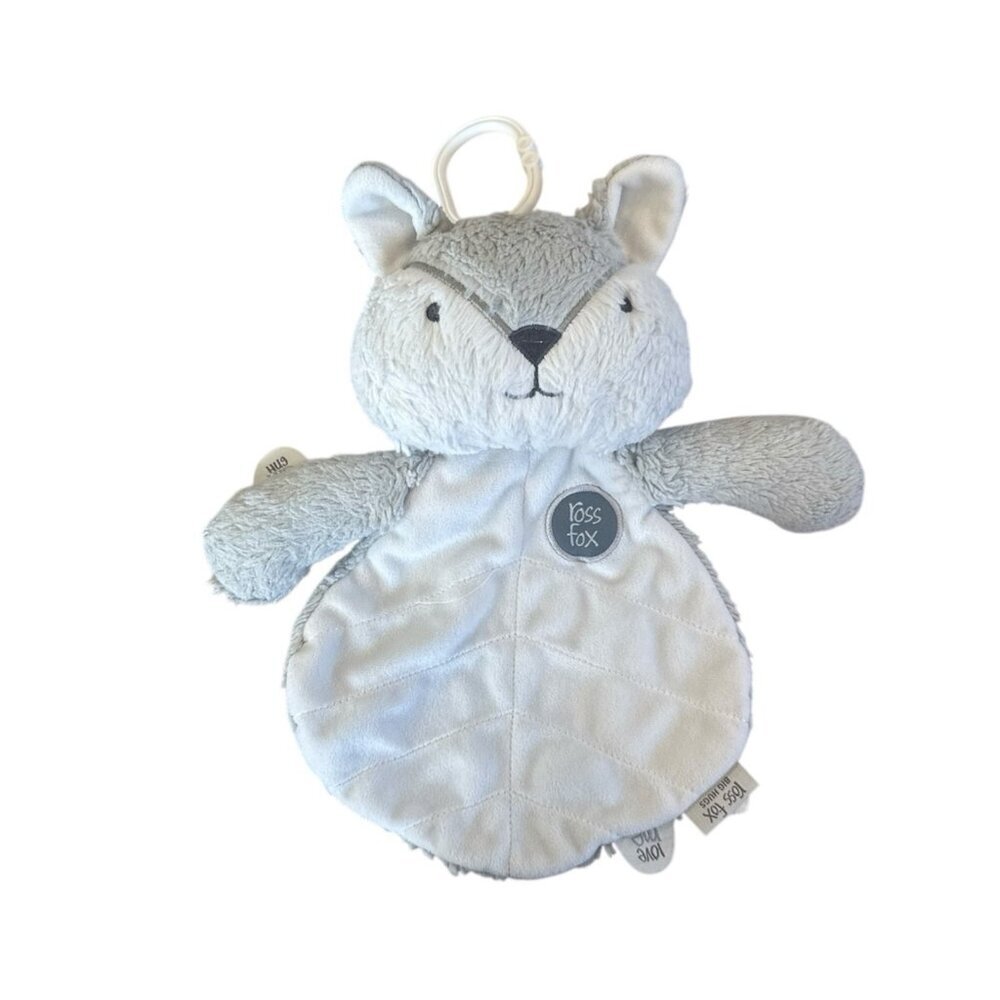 O.B Designs Ross Fox Plush Grey White Baby Sleep Lovey Cuddle Toy